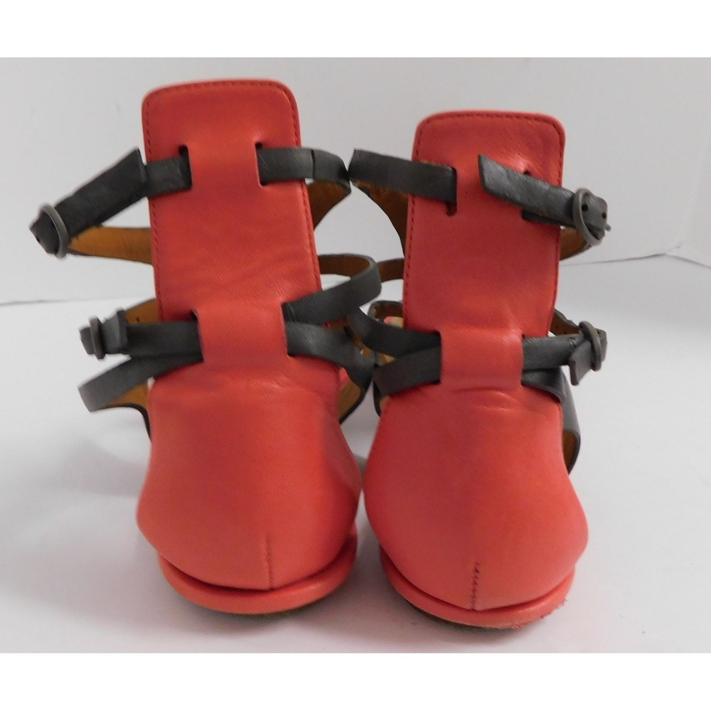 Balenciaga Gladiator‎ Gray Red Cut Out Flat Multi Leather Sandals Italy 37 - Picture 4 of 7